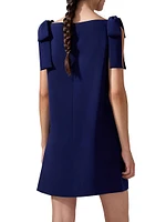Cabana Floral Embroidered Bow Shift Dress