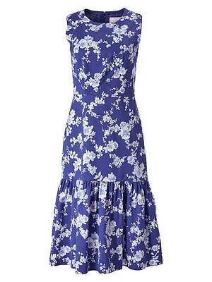 Cabana Floral Cotton-Blend Knee-Length Dress