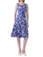 Cabana Floral Cotton-Blend Knee-Length Dress