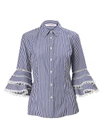 Cabana Tiered Ruffle Button-Front Shirt