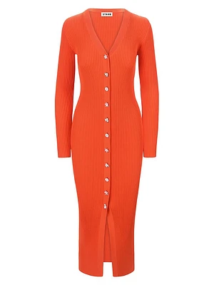 Shoko Button-Front Sweaterdress