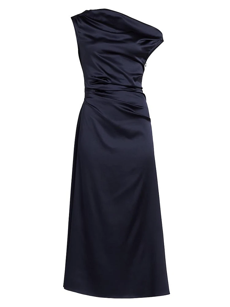 Phare Silk Drape Midi-Dress
