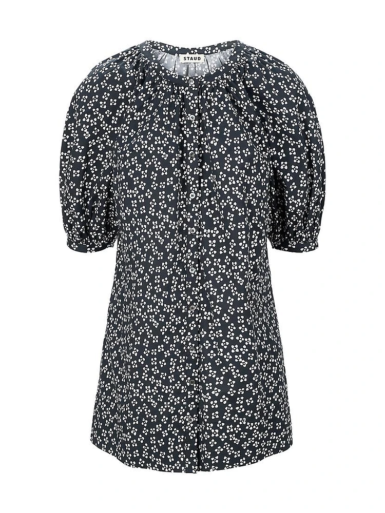 Vincent Floral Stretch Cotton A-Line Minidress