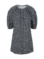 Vincent Floral Stretch Cotton A-Line Minidress