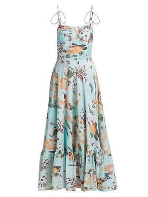 Dorrego Vivian Cotton-Silk Maxi Dress