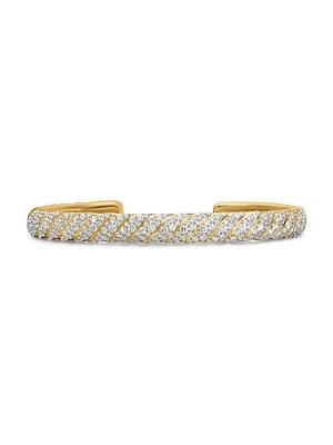 Sculpted Cable Cuff Bracelet 18K Yellow Gold