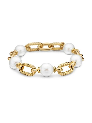 DY Madison Pearl Chain Bracelet in 18K Yellow Gold