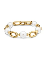 DY Madison Pearl Chain Bracelet in 18K Yellow Gold