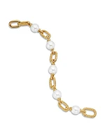 DY Madison Pearl Chain Bracelet in 18K Yellow Gold