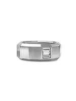 Faceted Band Ring in 18K White Gold