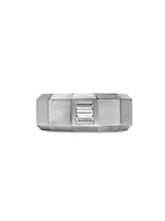 Faceted Band Ring in 18K White Gold