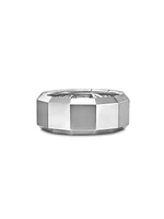 Faceted Band Ring in 18K White Gold