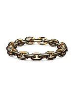 Forged Carbon Link Bracelet in 18K Yellow Gold, 11MM