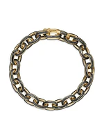 Forged Carbon Link Bracelet in 18K Yellow Gold, 11MM