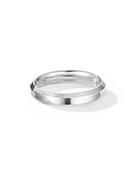 Beveled Band Ring in 18K White Gold, 4MM