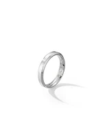 Beveled Band Ring in 18K White Gold, 4MM