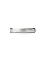 Beveled Band Ring in 18K White Gold, 4MM