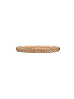Sculpted Cable Pavé Bangle Bracelet 18K Rose Gold
