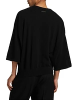 Fine Knit Wool Henley T-Shirt