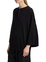 Fine Knit Wool Henley T-Shirt