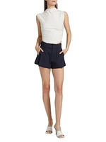 High-Rise Pleated Shorts