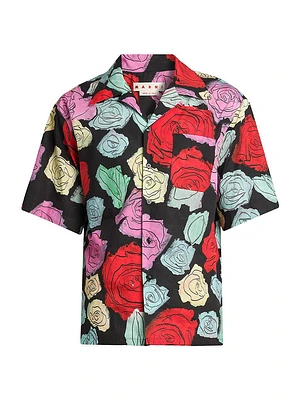 Rose Poplin Camp Shirt