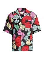 Rose Poplin Camp Shirt