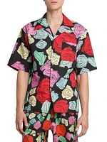 Rose Poplin Camp Shirt