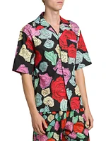 Rose Poplin Camp Shirt