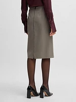 Pinstripe Pencil Skirt in High -Twist Wool