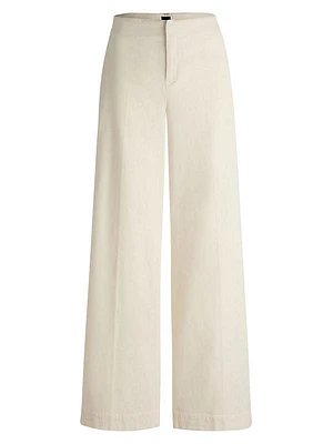 Regular-Fit Trousers in Stretch-Cotton Velvet