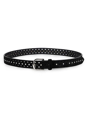 Ohen Studded Laser-Cut Suede Belt