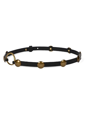 Karlo Studded Leather Skinny Belt