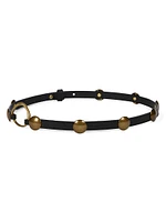 Karlo Studded Leather Skinny Belt