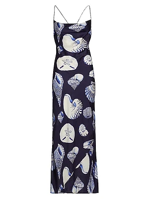 Seashell Satin Maxi Slipdress