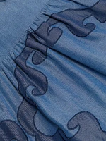 Della Patterned A-Line Midi-Dress
