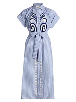 Valerie Striped Cotton Caftan