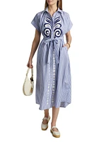 Valerie Striped Cotton Caftan