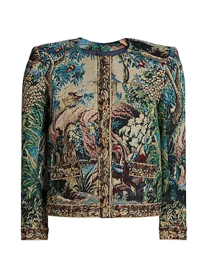 Lian Cotton-Blend Collarless Jacket
