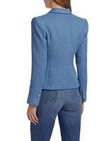 Jennah Tweed Cotton-Blend One-Button Blazer