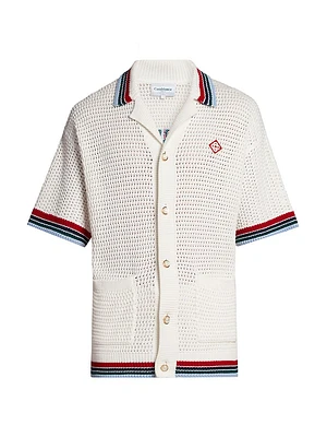 Sporty Faux Crochet Shirt