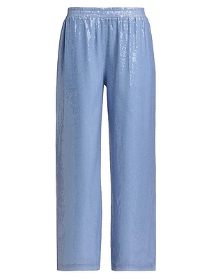 Talia Sequined Wide-Leg Pants