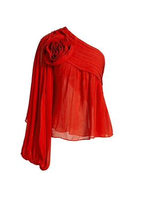 Rose One-Shoulder Blouse