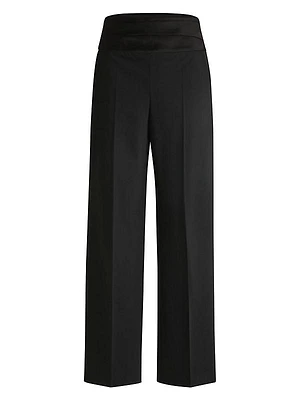 Regular-Fit Formal Trousers with Tonal Waistband