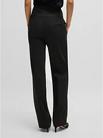 Regular-Fit Formal Trousers with Tonal Waistband