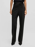 Regular-Fit Formal Trousers with Tonal Waistband