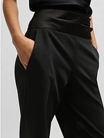 Regular-Fit Formal Trousers with Tonal Waistband