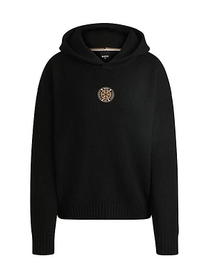 Ski Relaxed-Fit Knitted Hoodie in Virgin Wool