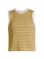 Elyse Striped Crewneck Sleeveless Top