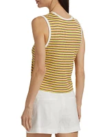Elyse Striped Crewneck Sleeveless Top